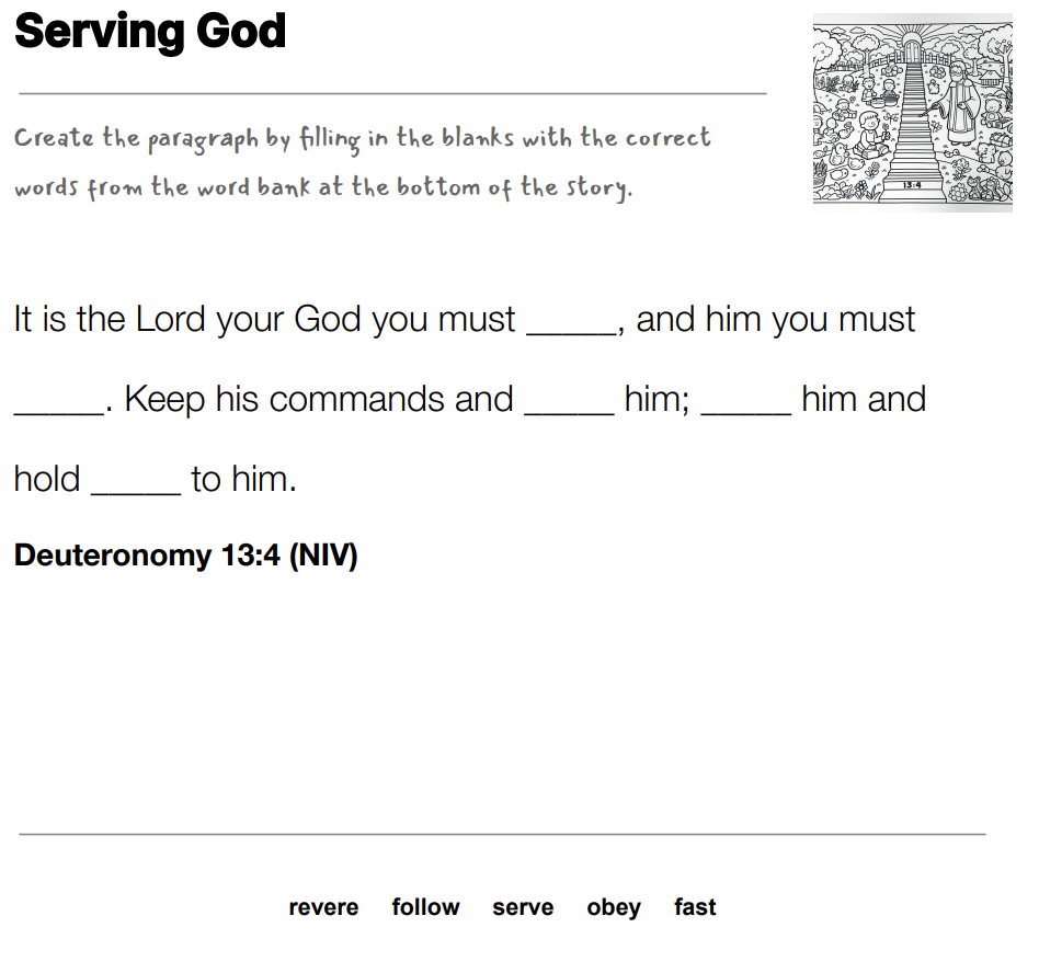 Serving God fill-in-the-blank